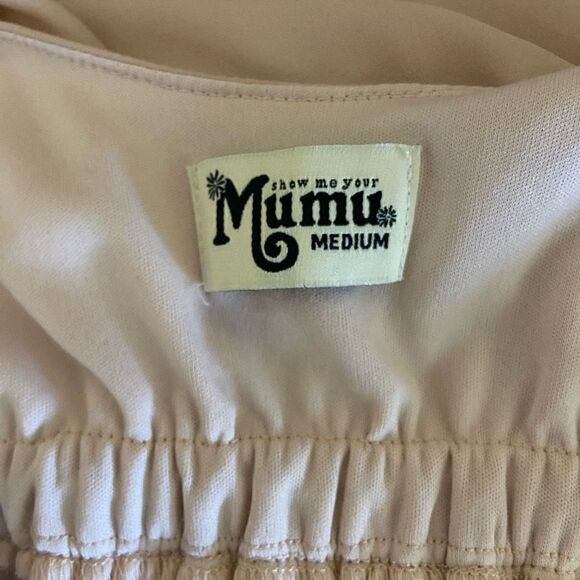 Show Me Your Mumu Caitlin Ruffle Maxi Dress Light Pink Blush Medium - Picture 7 of 10